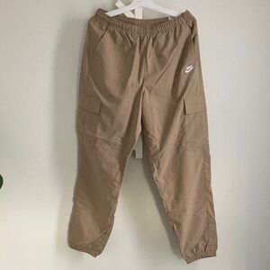 Nike Tan Cargo Joggers with White Logo